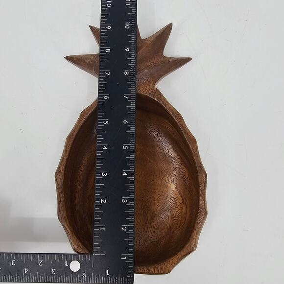 Vintage Genuine Monkey Pod Wood Hand Crafted Pineapple Dish Philippines - Picture 5 of 11